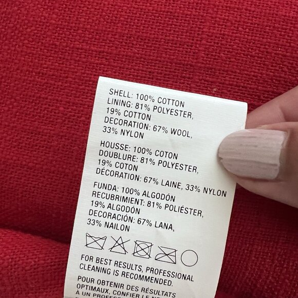 Crate & Barrel Multicolor Kringle Pillow Cover And Cushion Insert Cotton Wool - Picture 6 of 9